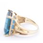 14K yg ring Large synthetic Topaz Size-7