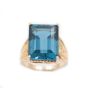 14K yg ring Large synthetic Topaz Size-7
