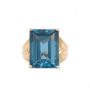 14K yg ring Large synthetic Topaz Size-7