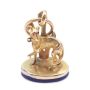 14K Gold & Lapis Greyhound or Whippet Figural Fob c1900