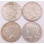 4x Peace silver dollars 1 x 1928s and 3 x 1935s 