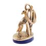 14K Gold & Lapis Greyhound or Whippet Figural Fob c1900
