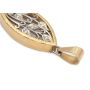 18k yg Naivette shapd pendant wg stylized diamond  blossoms 