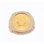 14k Yellow Gold Ring with 1/10 oz Canadian Gold Maple Leaf Coin