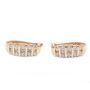 0.58ct tcw 14k yg J shaped Hoop earrings French post tension hinged