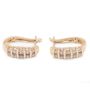 0.58ct tcw 14k yg J shaped Hoop earrings French post tension hinged
