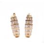 0.58ct tcw 14k yg J shaped Hoop earrings French post tension hinged