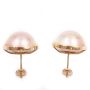 MOBE Pearl stud Earrings 10mm round nice pink overtone 14K yg 