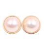 MOBE Pearl stud Earrings 10mm round nice pink overtone 14K yg 