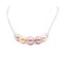 18K white gold necklace 15.5 inches with 7 nice pearls 