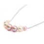 18K white gold necklace 15.5 inches with 7 nice pearls 