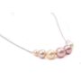 18K white gold necklace 15.5 inches with 7 nice pearls 