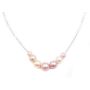 18K white gold necklace 15.5 inches with 7 nice pearls 