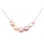 18K white gold necklace 15.5 inches with 7 nice pearls 