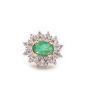 14k Yellow gold 0.90 ct Emerald and Diamond Stud Earrings SI1-I1