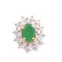 14k Yellow gold 0.90 ct Emerald and Diamond Stud Earrings SI1-I1