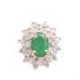 14k Yellow gold 0.90 ct Emerald and Diamond Stud Earrings SI1-I1