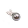 18K White Gold Tahitian Black Pearl and  Diamond Pendant