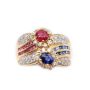 14K yg ring 0.75ct Rubies 0.70ct Sapphires 0.48ct Diamonds 
