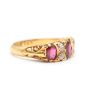 circa 1905 18K yg ring Rubies Diamonds full Hallmarks Birmingham JM