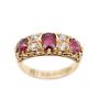 circa 1905 18K yg ring Rubies Diamonds full Hallmarks Birmingham JM