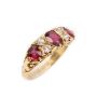circa 1905 18K yg ring Rubies Diamonds full Hallmarks Birmingham JM