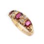 circa 1905 18K yg ring Rubies Diamonds full Hallmarks Birmingham JM