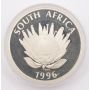 1996 South Africa 1 Rand Protea silver coin original box COA #831 Choice Proof