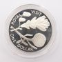 1981 New Zealand $1 silver coin English Oak original case P50a Choice Proof