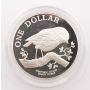 1984 New Zealand $1 silver coin Black Robin original case P54a Choice Proof