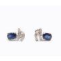 14k White gold 1.02 carat Blue Sapphire and Diamond Stud Earrings 