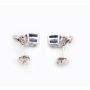 14k White gold 1.02 carat Blue Sapphire and Diamond Stud Earrings 