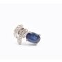 14k White gold 1.02 carat Blue Sapphire and Diamond Stud Earrings 