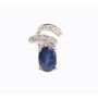 14k White gold 1.02 carat Blue Sapphire and Diamond Stud Earrings 