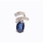 14k White gold 1.02 carat Blue Sapphire and Diamond Stud Earrings 