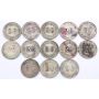 Lot of 13 Kwangtung Republic Era 1919-1922 20 cent silver VG to VF condition