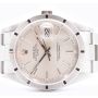 Rolex Date 15210 34mm Stainless Steel Silver Dial Engine Turned Bezel Watch