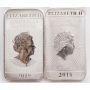 2x 1 Oz Silver Bars Australia Perth Mint Dragon Series 2018 - 2019