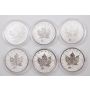 6x Canada 1 oz Pure Silver Maple Leafs 6 Privy Marks 2016 and 2017 Reverse Proof