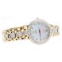 SEIKO SUP364 Swarovski Pink MOP Dial Gold Plated Stainless Ladies Solar Watch