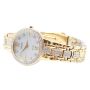 SEIKO SUP364 Swarovski Pink MOP Dial Gold Plated Stainless Ladies Solar Watch