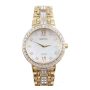 SEIKO SUP364 Swarovski Pink MOP Dial Gold Plated Stainless Ladies Solar Watch