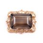 38.58ct faceted step cut Smoky Quartz 9ct rose gold brooch 15.8g 