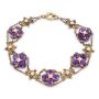 c1890 Amethyst and Seed Pearl 14K yg bracelet 10g 