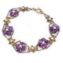 c1890 Amethyst and Seed Pearl 14K yg bracelet 10g 