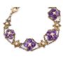 c1890 Amethyst and Seed Pearl 14K yg bracelet 10g 