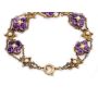 c1890 Amethyst and Seed Pearl 14K yg bracelet 10g 