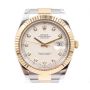 Rolex Datejust II 41 116333 18K Gold and Stainless Ivory Diamond Dial Mens Watch