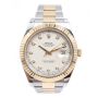 Rolex Datejust II 41 116333 18K Gold and Stainless Ivory Diamond Dial Mens Watch