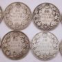 10x 1917 Canada 50 cents 10-coins G/VG